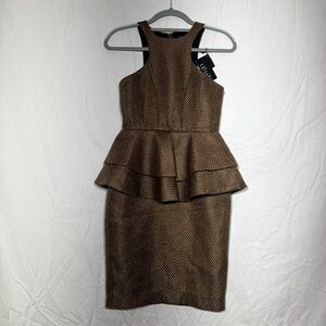 Elliatt Brown Peplum Mini Dress